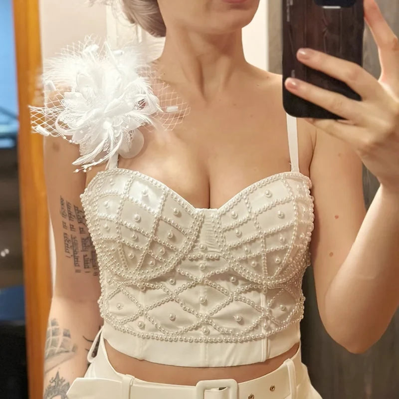 Beaded Pearl Corset Top