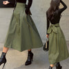 High Waist Long Swing Skirt