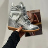 Leather Hidden Heel Wedge Ankle Boot