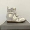 Leather Hidden Heel Wedge Ankle Boot