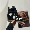 Leather Hidden Heel Wedge Ankle Boot