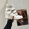 Leather Hidden Heel Wedge Ankle Boot