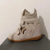 Leather Hidden Heel Wedge Ankle Boot