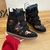 Leather Hidden Heel Wedge Ankle Boot