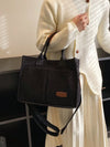 Letter Patch Linen Shopper Bag