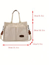 Letter Patch Linen Shopper Bag