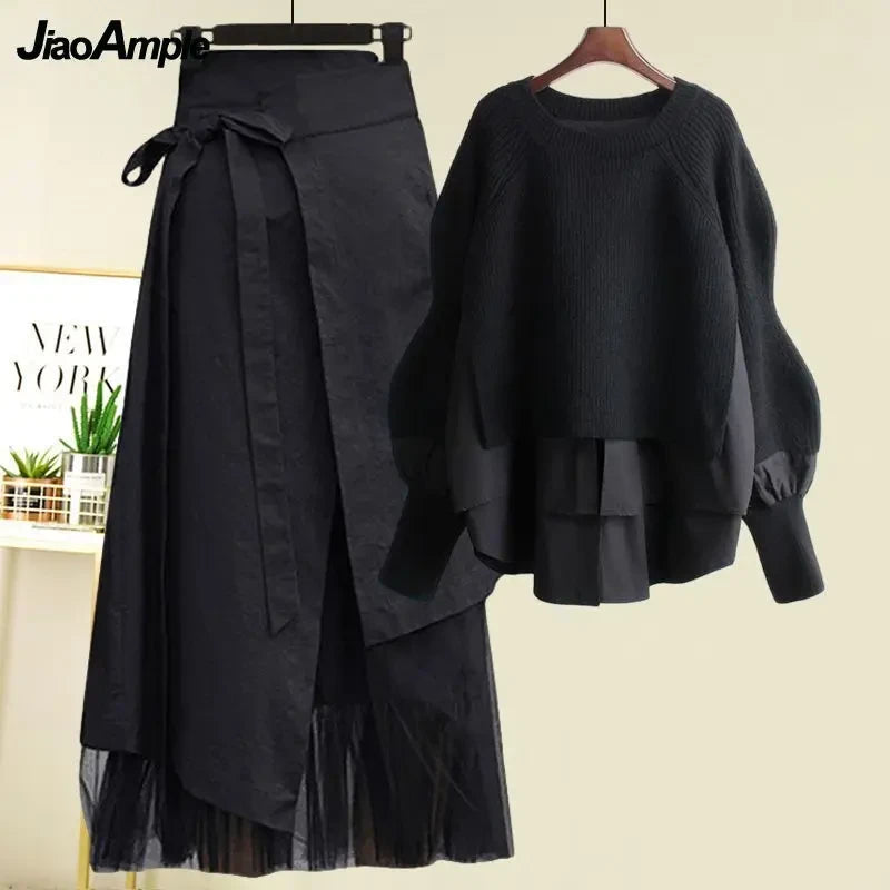 Knit Sweater and Skirt Set