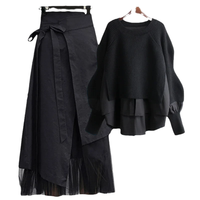 Knit Sweater and Skirt Set