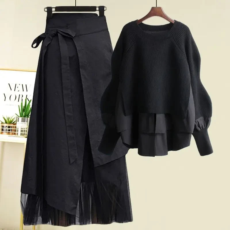 Knit Sweater and Skirt Set