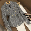 Double Breasted Printed Suit Blazer