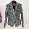 Double Breasted Printed Suit Blazer
