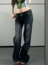 Butterfly Embroidered Denim Jeans
