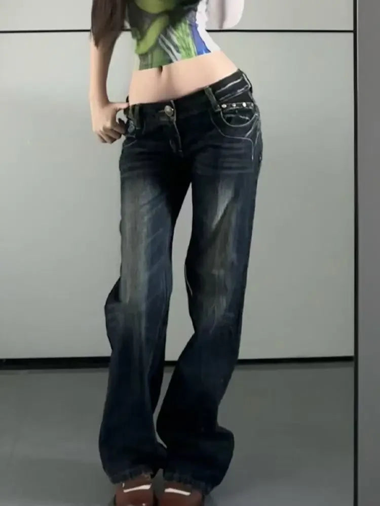 Butterfly Embroidered Denim Jeans