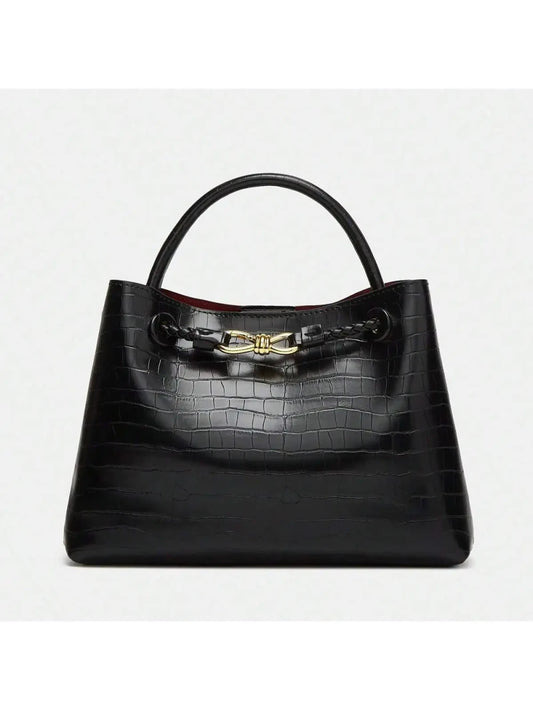 Black Stone Patterned Crossbody Bag