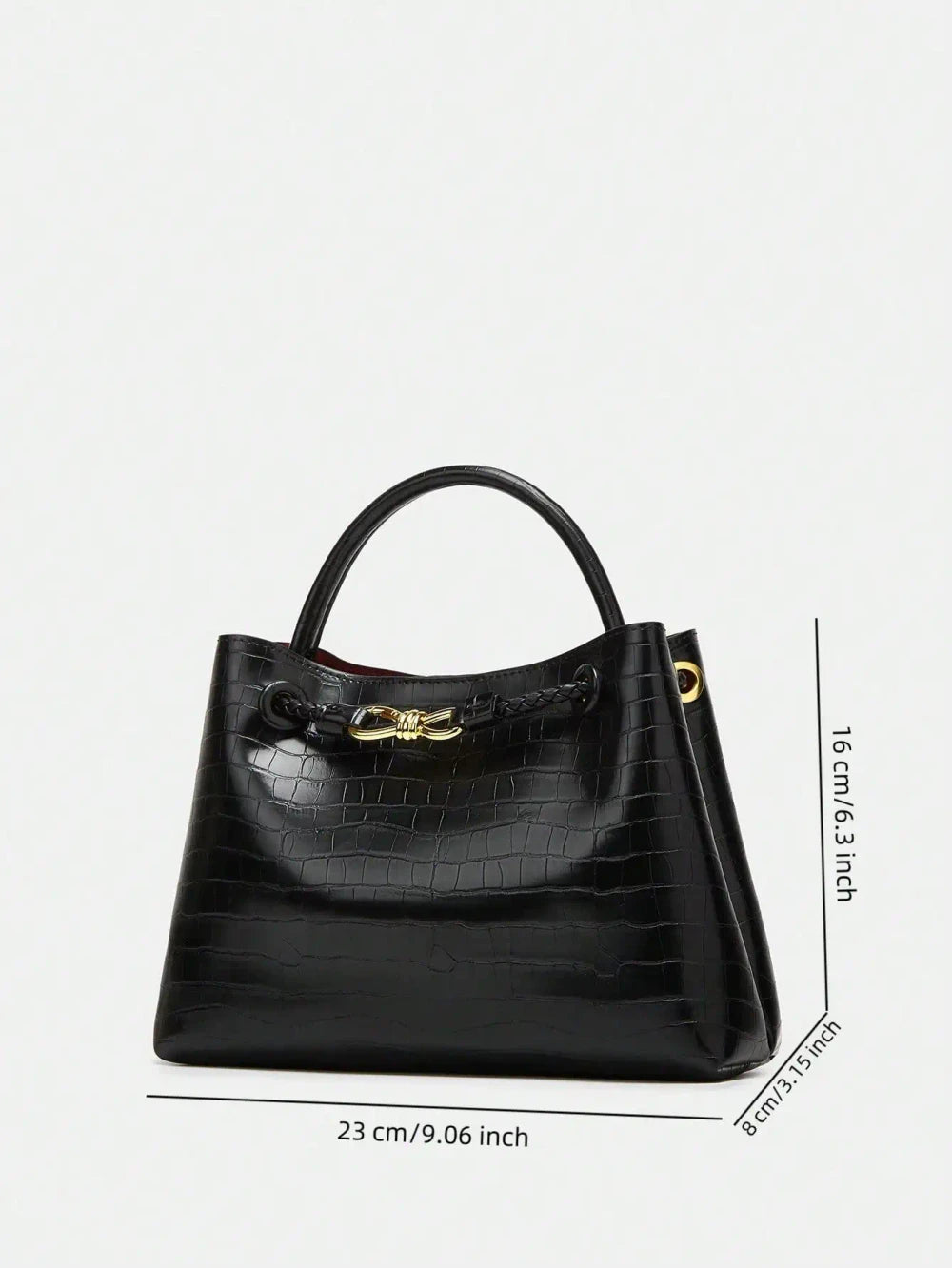 Black Stone Patterned Crossbody Bag