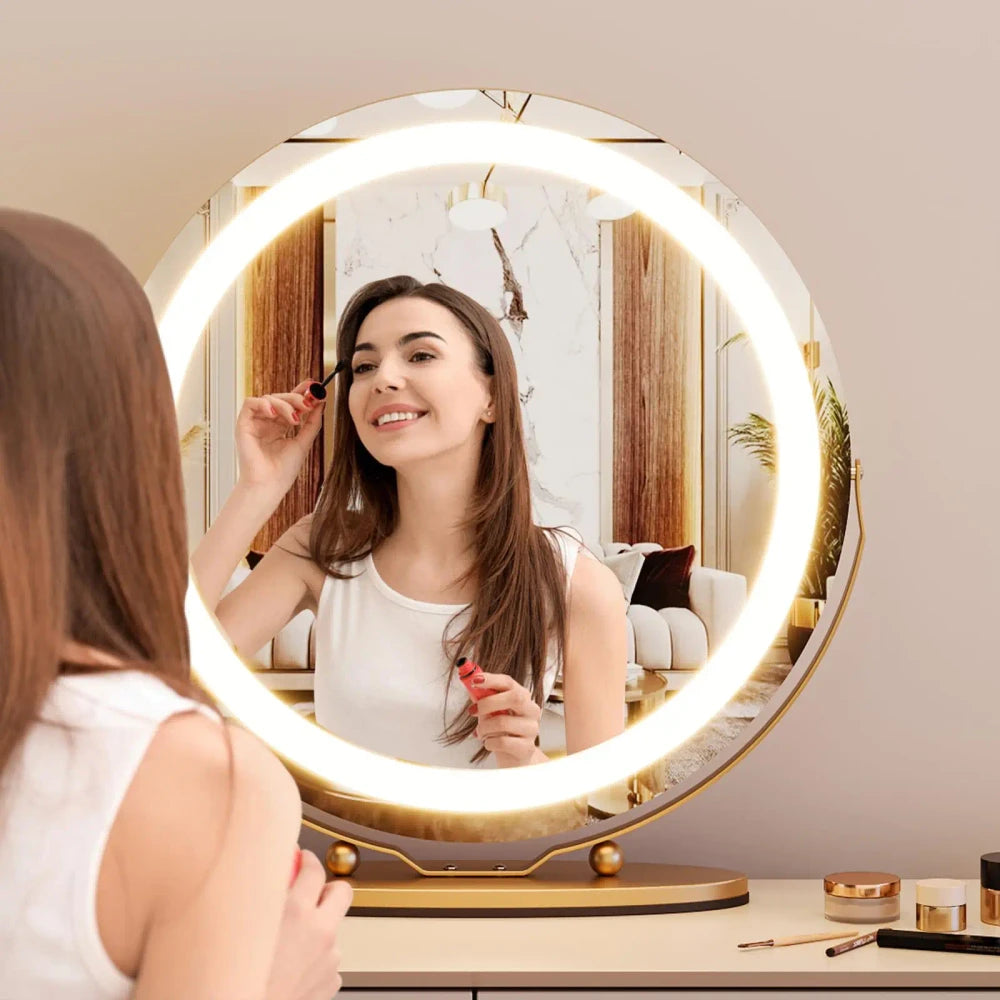 Gold Round LED Vanity Mirror