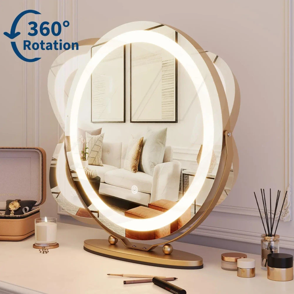Gold Round LED Vanity Mirror