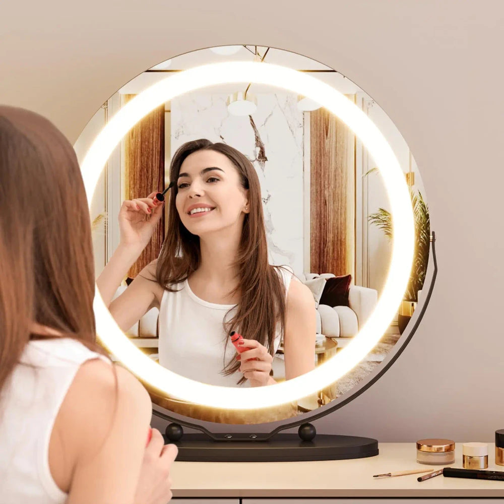 Gold Round LED Vanity Mirror
