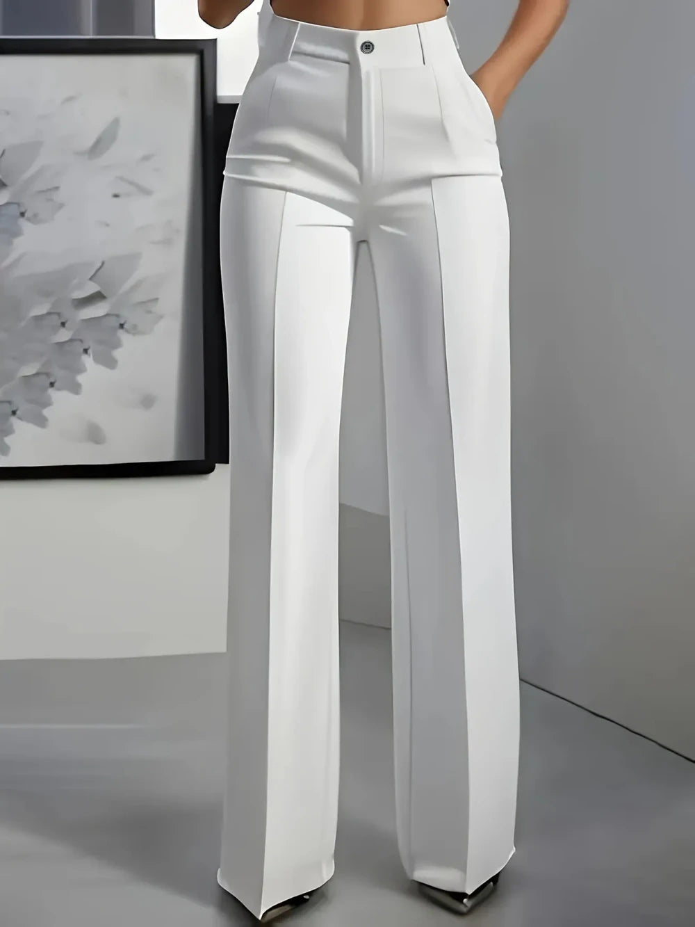 High Waisted Draped Suit Pants