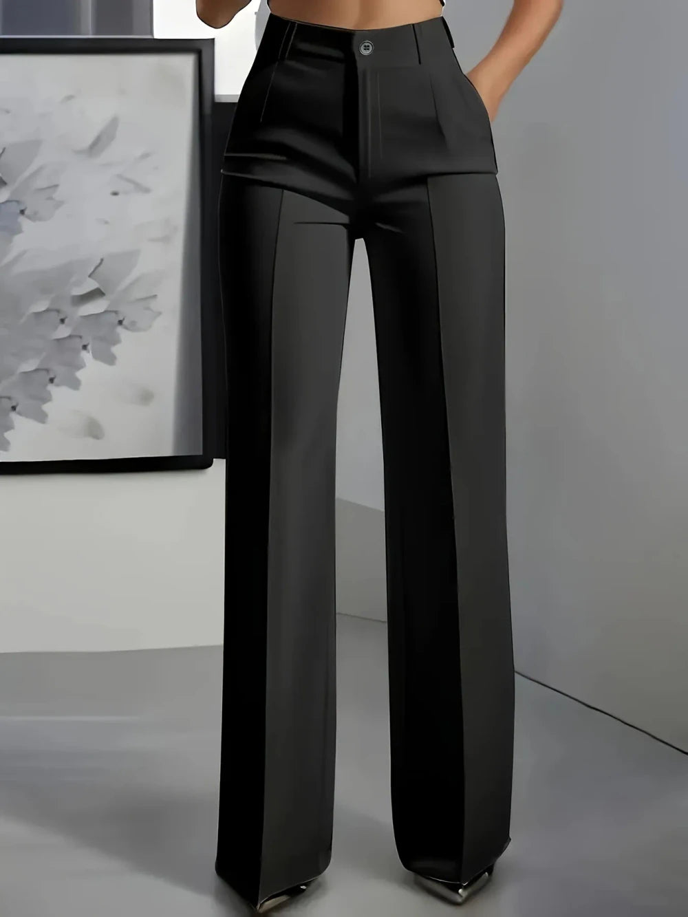 High Waisted Draped Suit Pants