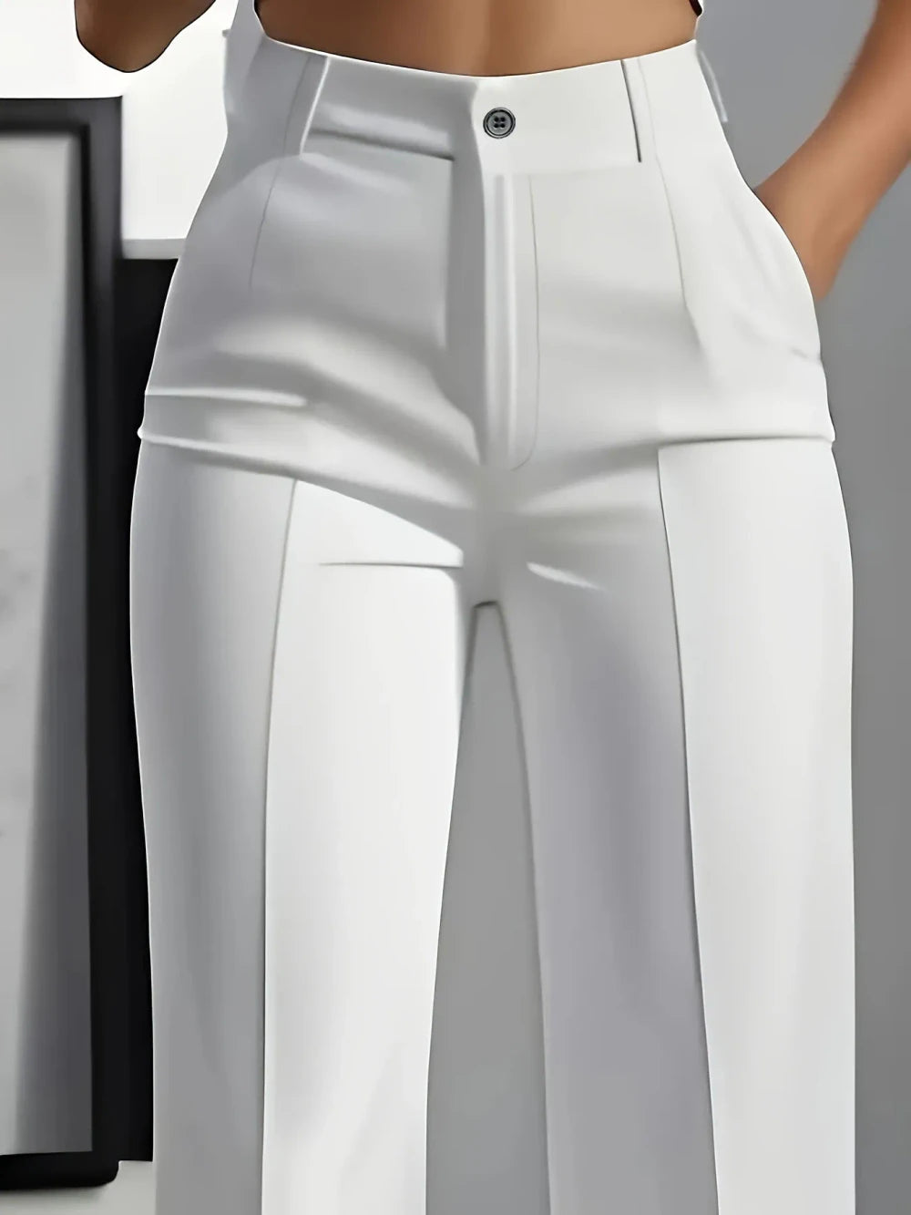 High Waisted Draped Suit Pants