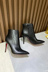 Turtle Patterned Slim Heel Boots
