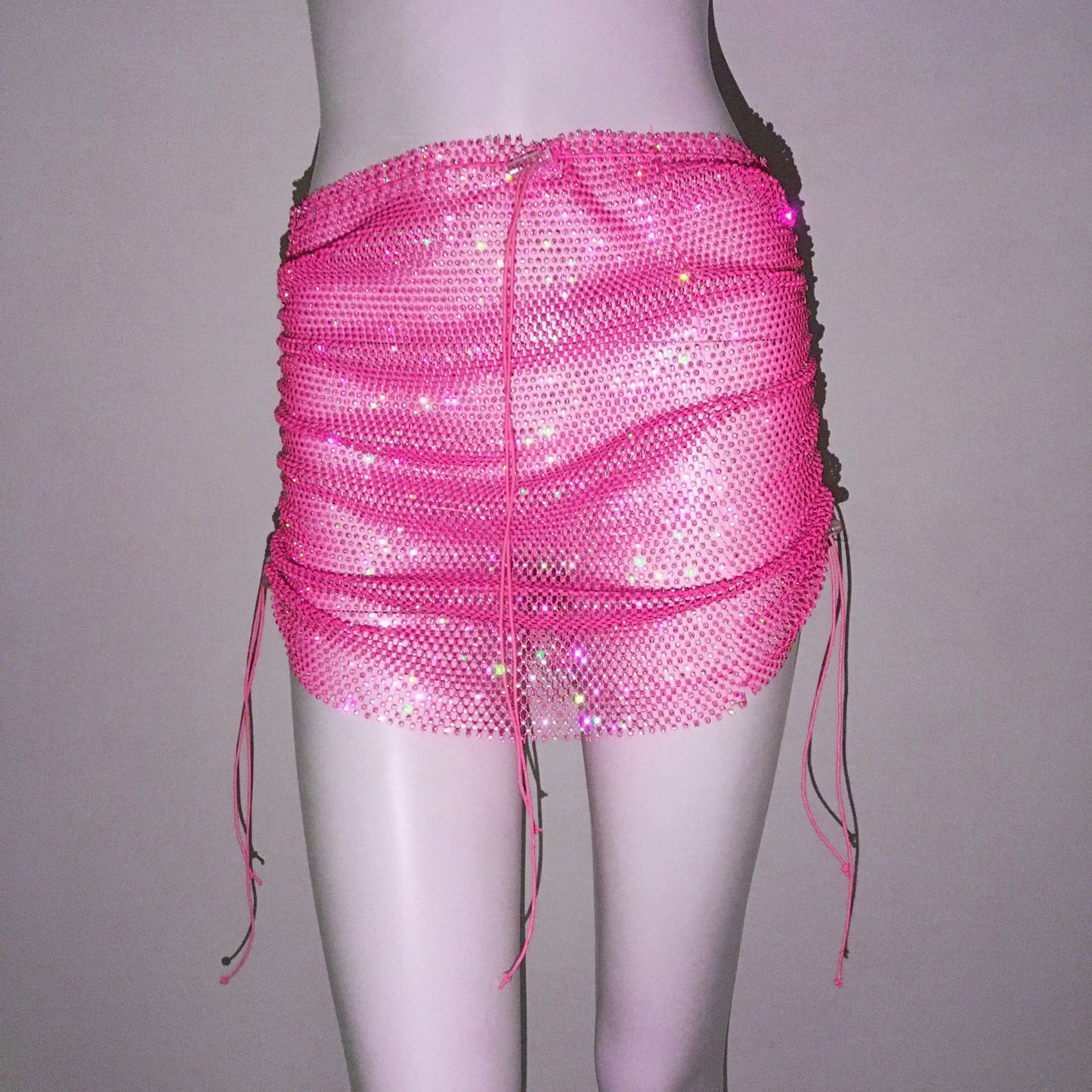 Punk Rhinestone Spaghetti Strap Bra Music Festival Top