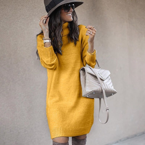 Mid-length turtleneck sweater sweater