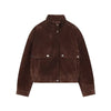 Suede Leather Jacket with Pockets