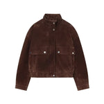 Suede Leather Jacket with Pockets