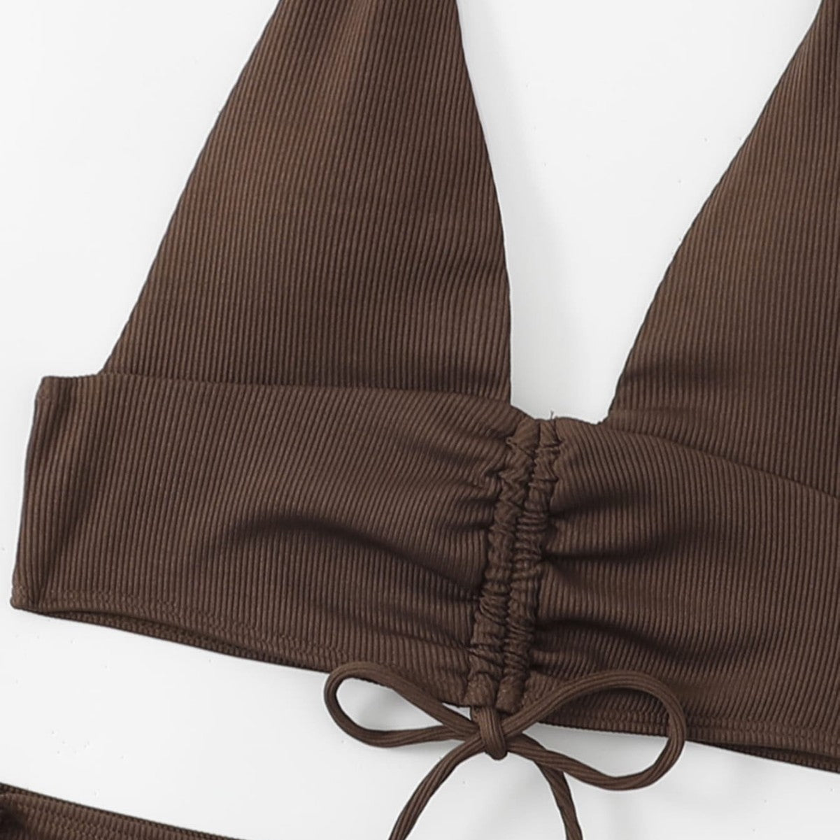 Stylish European And American-style Ribbed Two-piece Bikini For Women