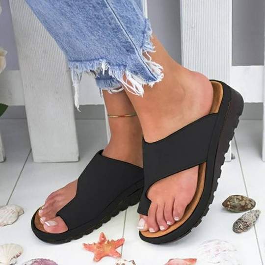 Women Slippers Flat Sole Casual Soft Big Toe Foot Sandal