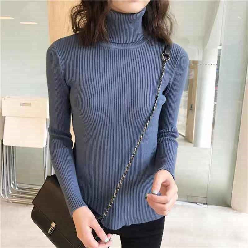 Women's Solid Color Turtleneck Sweater Winter Keep Warm