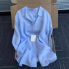 Casual Long Sleeve Linen Blend Shirt