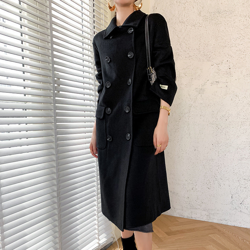 Cashmere coat women's long wool coat