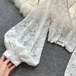 Crochet Lace Sheer Blouse