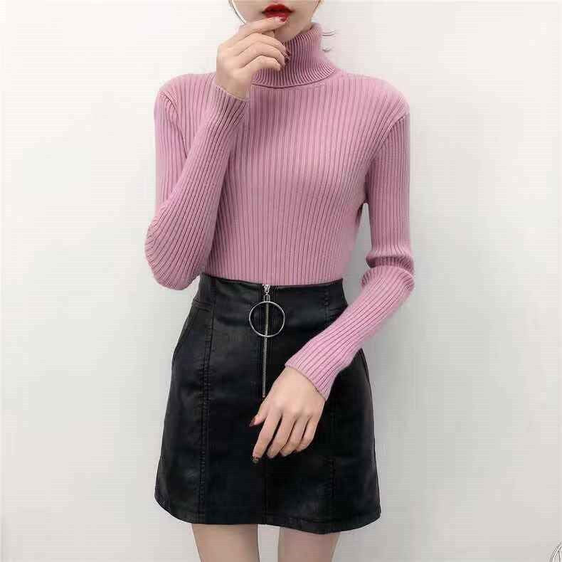 Women's Solid Color Turtleneck Sweater Winter Keep Warm