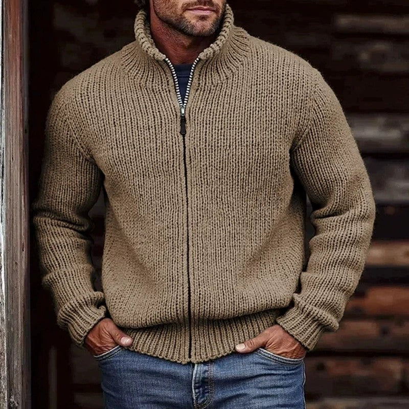 Mens Printed Long-Sleeve Zip-Up Hoodie Top