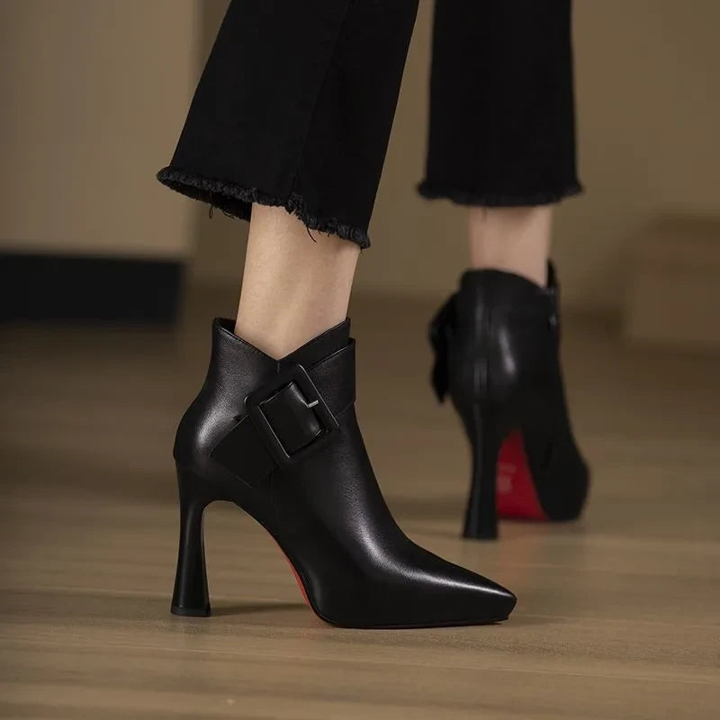 Pointed Toe High Heel Boots