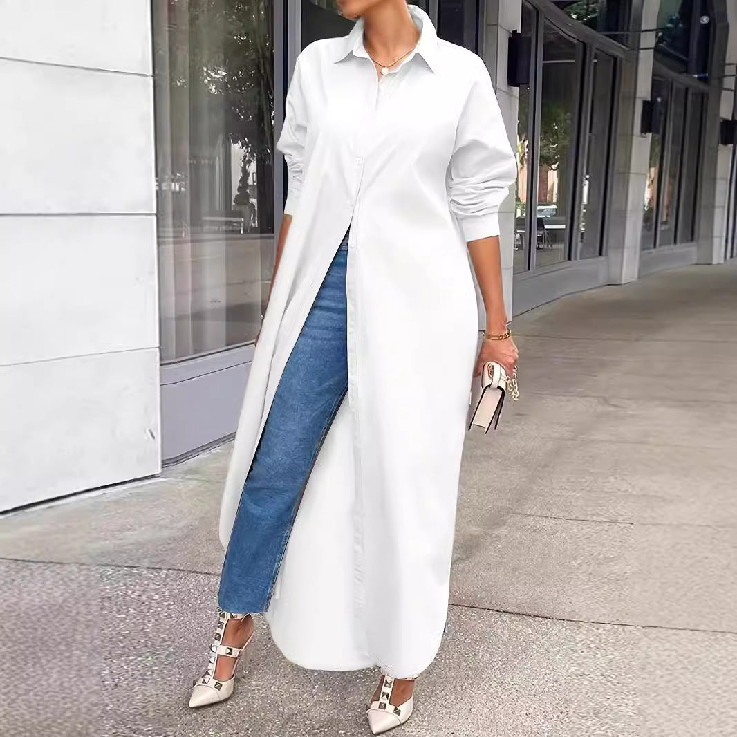 Solid Color Loose Long Sleeves Extra Large Size