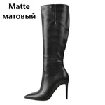 Pointed Toe Stiletto Knee High Boots