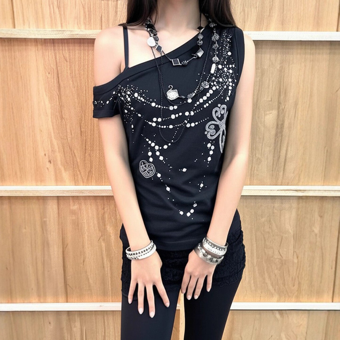 Edgy Street-style Tank Top With A Bold Print