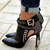 Burgundy Crocodile Leather Ankle Boots