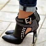 Burgundy Crocodile Leather Ankle Boots