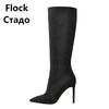 Pointed Toe Stiletto Knee High Boots