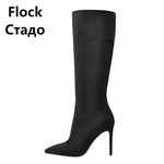 Pointed Toe Stiletto Knee High Boots