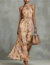 Floral Print Chiffon Boho Beach Dress