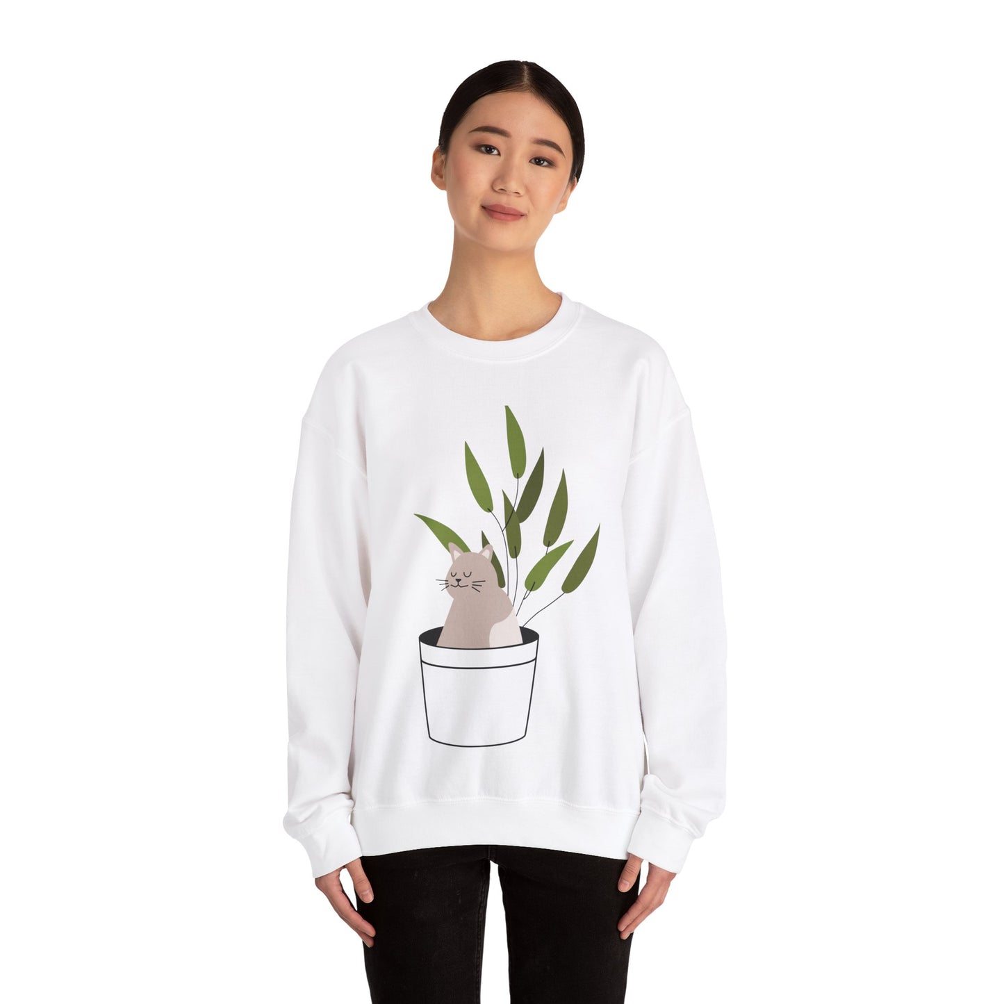 Cat in A Pot-Unisex Heavy Blend™ Crewneck Sweatshirt