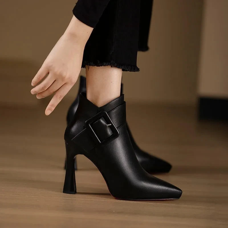 Pointed Toe High Heel Boots