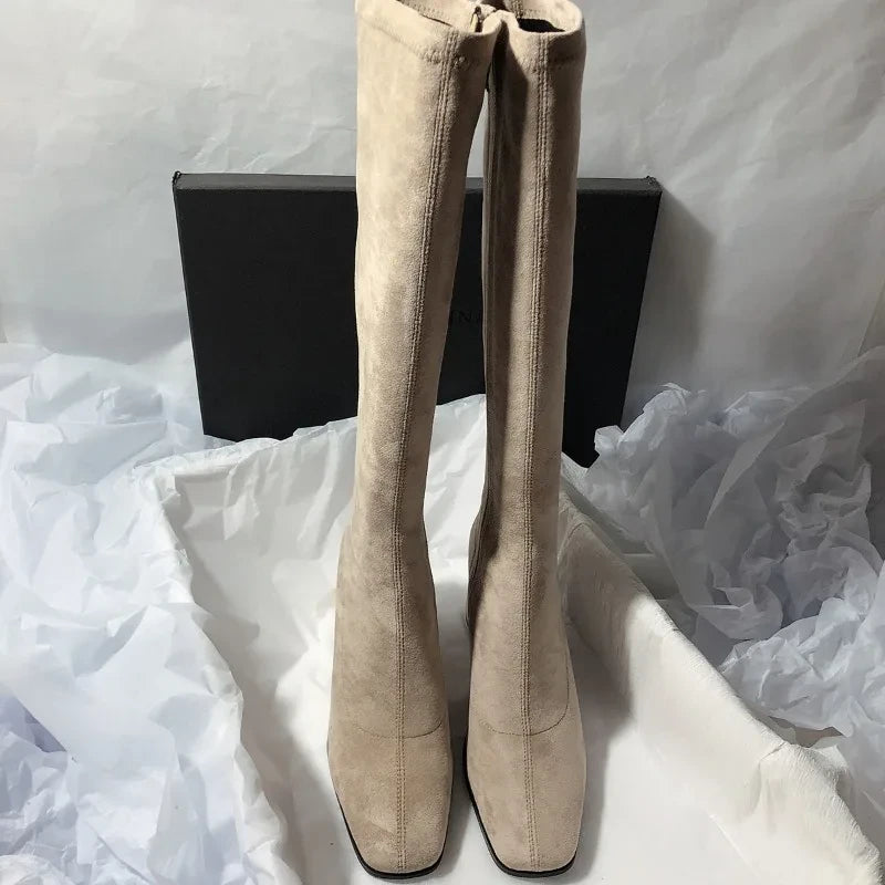 Suede Mid Calf Winter Boots